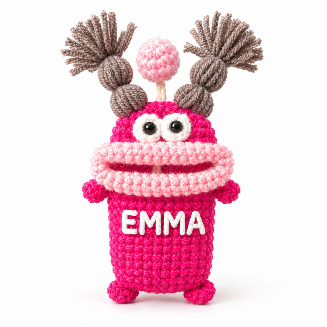 Custom Name Crochet Sausage Mouth Key Holder - Funny Hand-Woven Car Key Protective Case - 