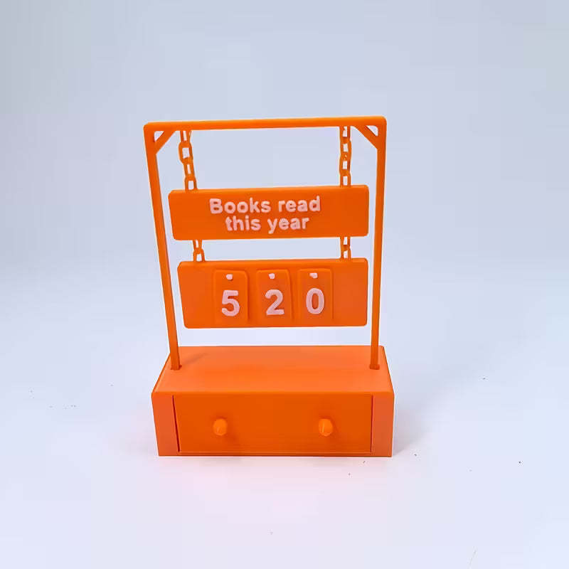 The "Books Read This Year" Counter - A Modern Minimalist Tracker for Your Shelf