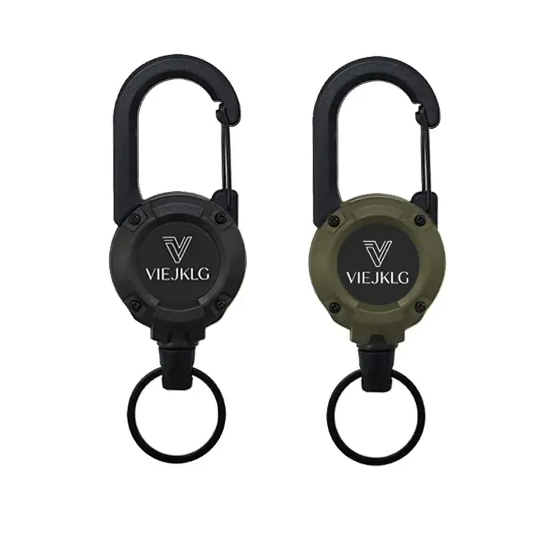 3 In 1 new multifunctional Retractable Pull Reel Carabiner Keychain, Strong Steel Wire Rope Buckle,Outdoor Sport Keychain Tool keychain accessories