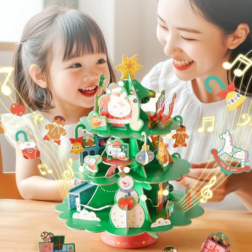 3D Puzzle Kit - DIY Christmas Tree Box for Holiday Decor - 