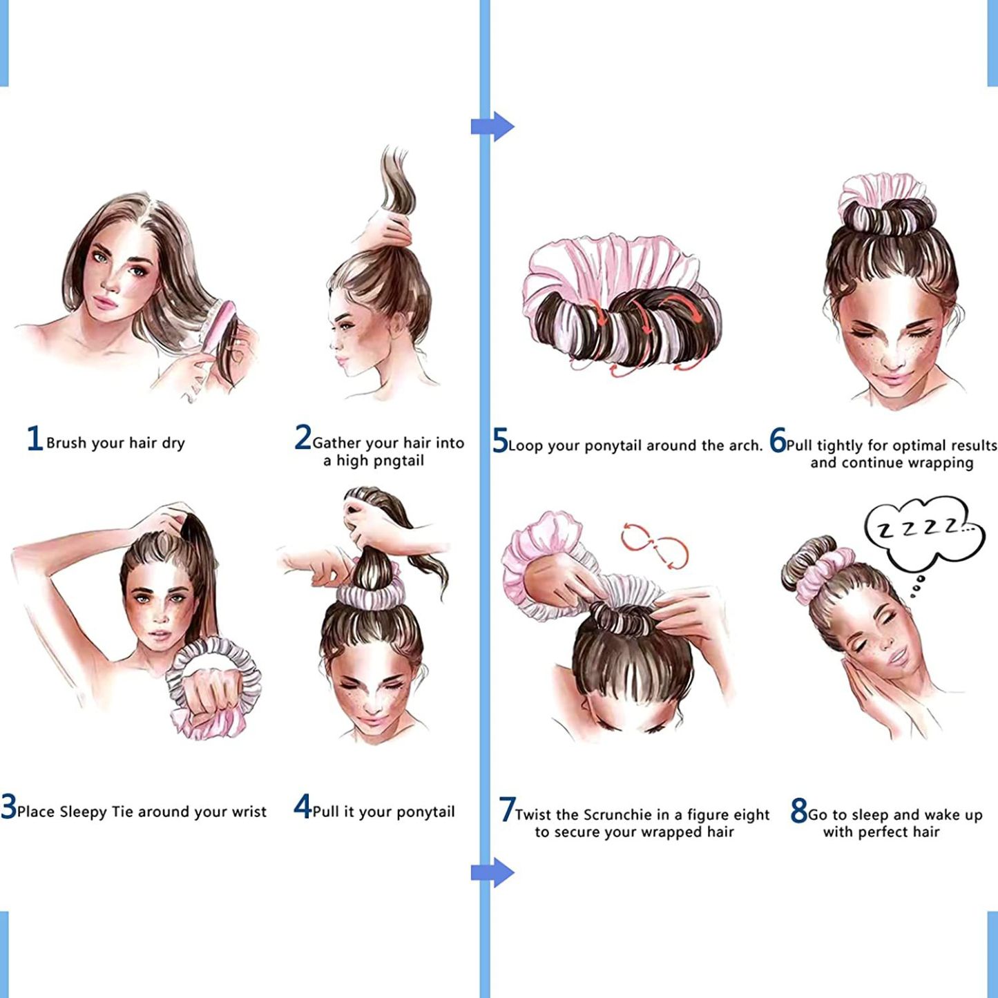 Seamless bun hair curler tie,portable sleeping curling iron, scrunchie