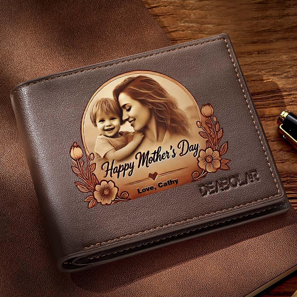 Custom Photo Wallet Mother's Day Gift with Your Name Purse