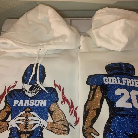 Shine On Game Day - Custom Glitter Football Player Hoodie T-shirt - 