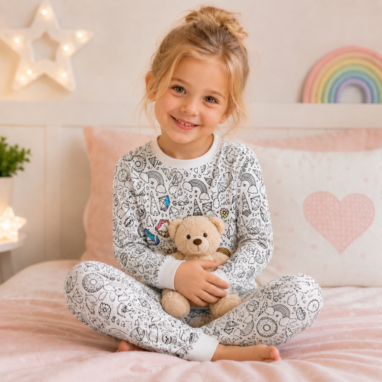 Doodling Pajamas for Kids with 24 Colors Acrylic Paint Markers - 