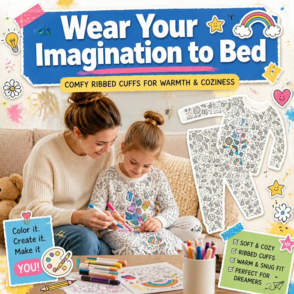 Doodling Pajamas for Kids with 24 Colors Acrylic Paint Markers - 