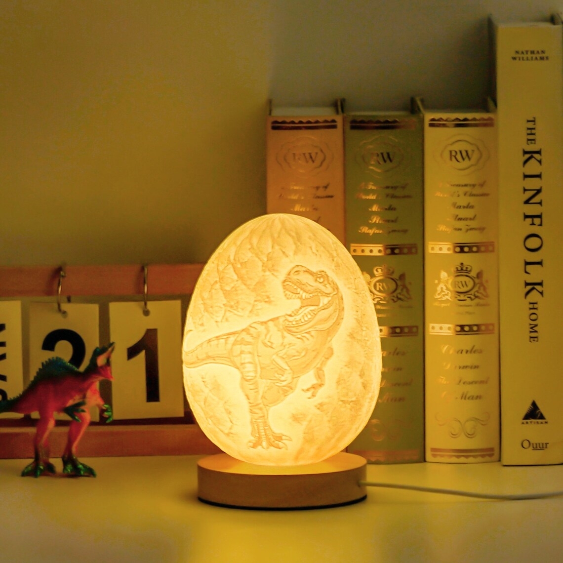 Personalized Gifts Dinosaur Egg Lamp Night Light Kids Bedside Dino Room Decor Nursery Birthday Gifts for Kids Graduation Kindergarten - myphotowallet