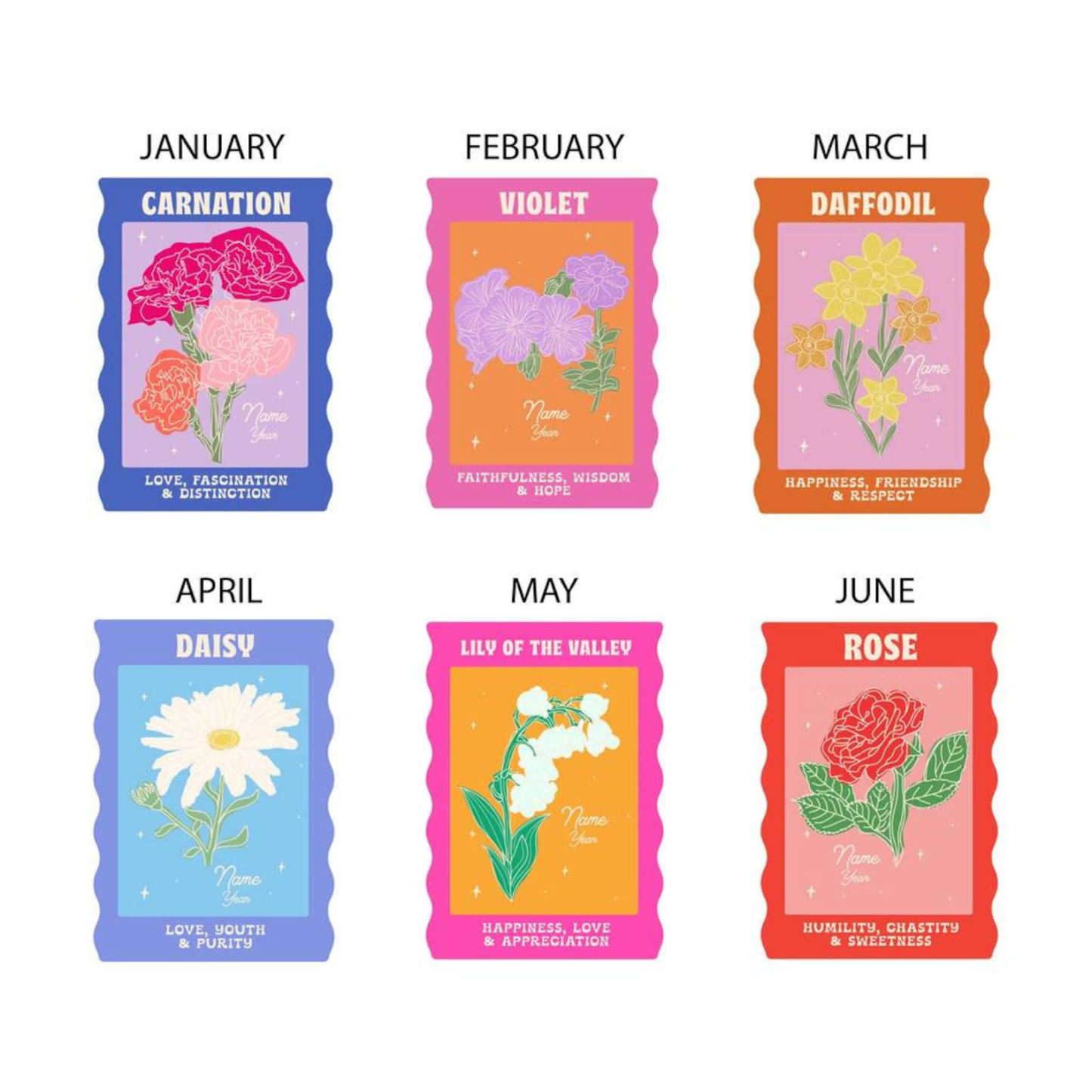 Personalised Birth Flower Wooden Puzzle - Custom Family Name & Date Puzzle - Unique Anniversary, Wedding, Birthday Gift