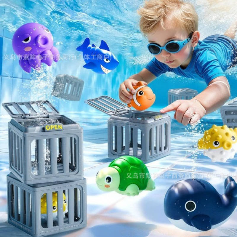 Funscape Kids Pool Diving Toys, Water Swimming Dive Pool Game, Toddler Bath Toy Play Set W/ Fish Box Floating Animals, Fun Outdoor Beach Lake Swim Summer Party Gift 3 4 5 6 7 8 10 12 Year Old Boy Girl 商品缩略图