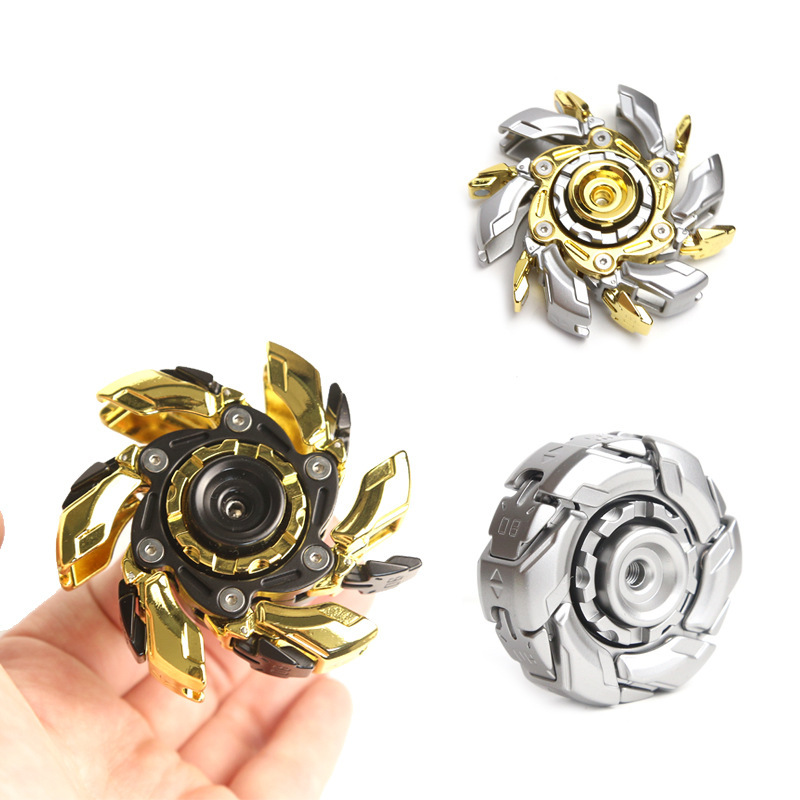 EDC Fidget Sliders Fidget Toys, Stress Relief Magnetic Metal Open Armor Spinning Top for Adults