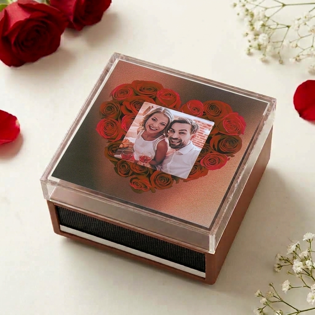 Personalized Mini Vinyl Music Player That Really Plays Music | Each Vinyl Can Play a Different Full Song, Custom Photo Album Cover & Music Box Cover, Father's Day Gift for Daddy - 