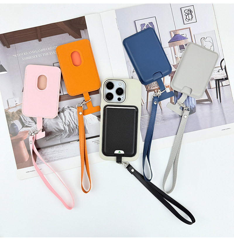 Magnetic Phone Wallet with Lanyard – Detachable Strong Card Holder & Kickstand