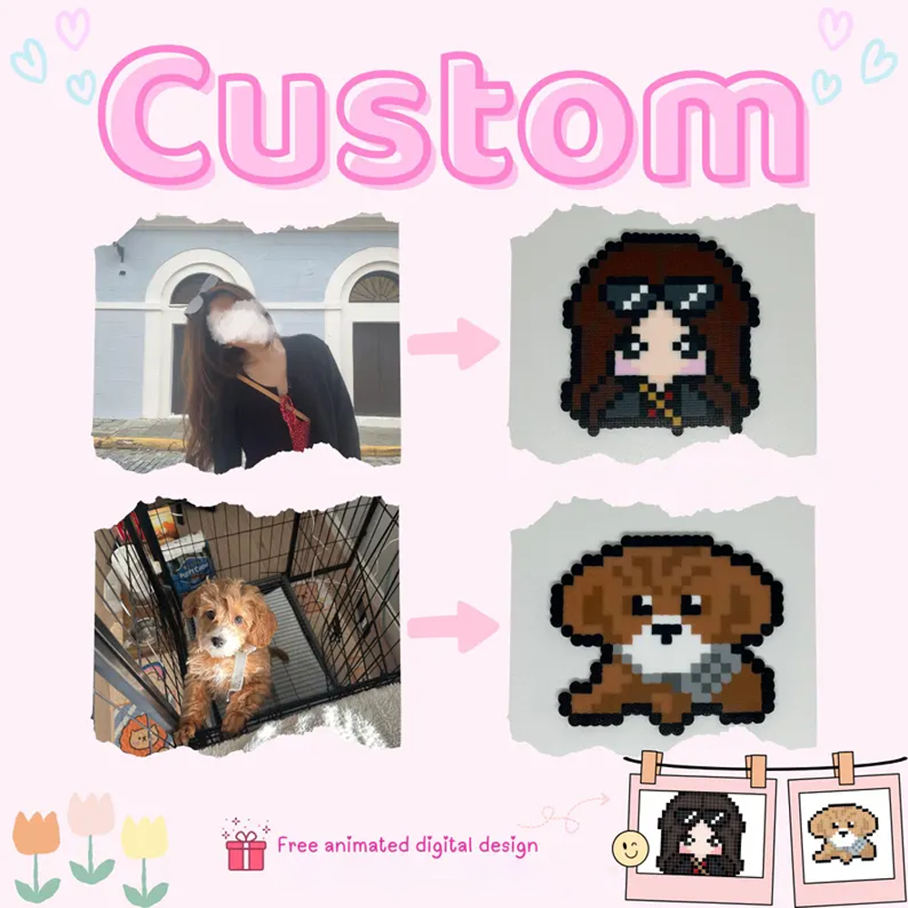Customized Photo Pixel Puzzle Picture Bean Set Diy Material Package - 