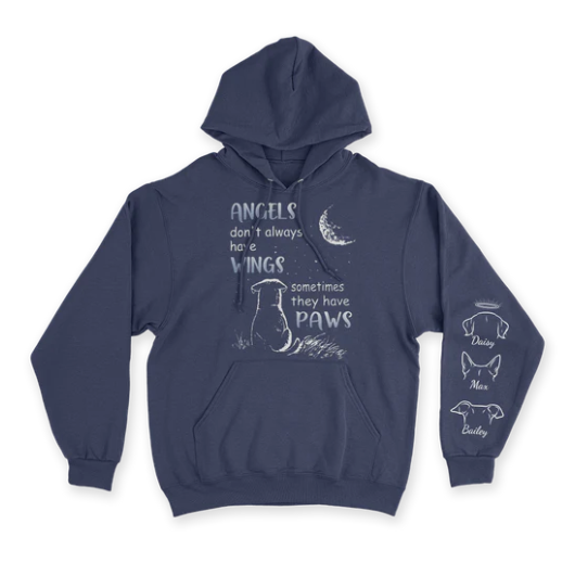 Angel Wings - Custom Dog Hoodie Gift For Dog Lovers - 