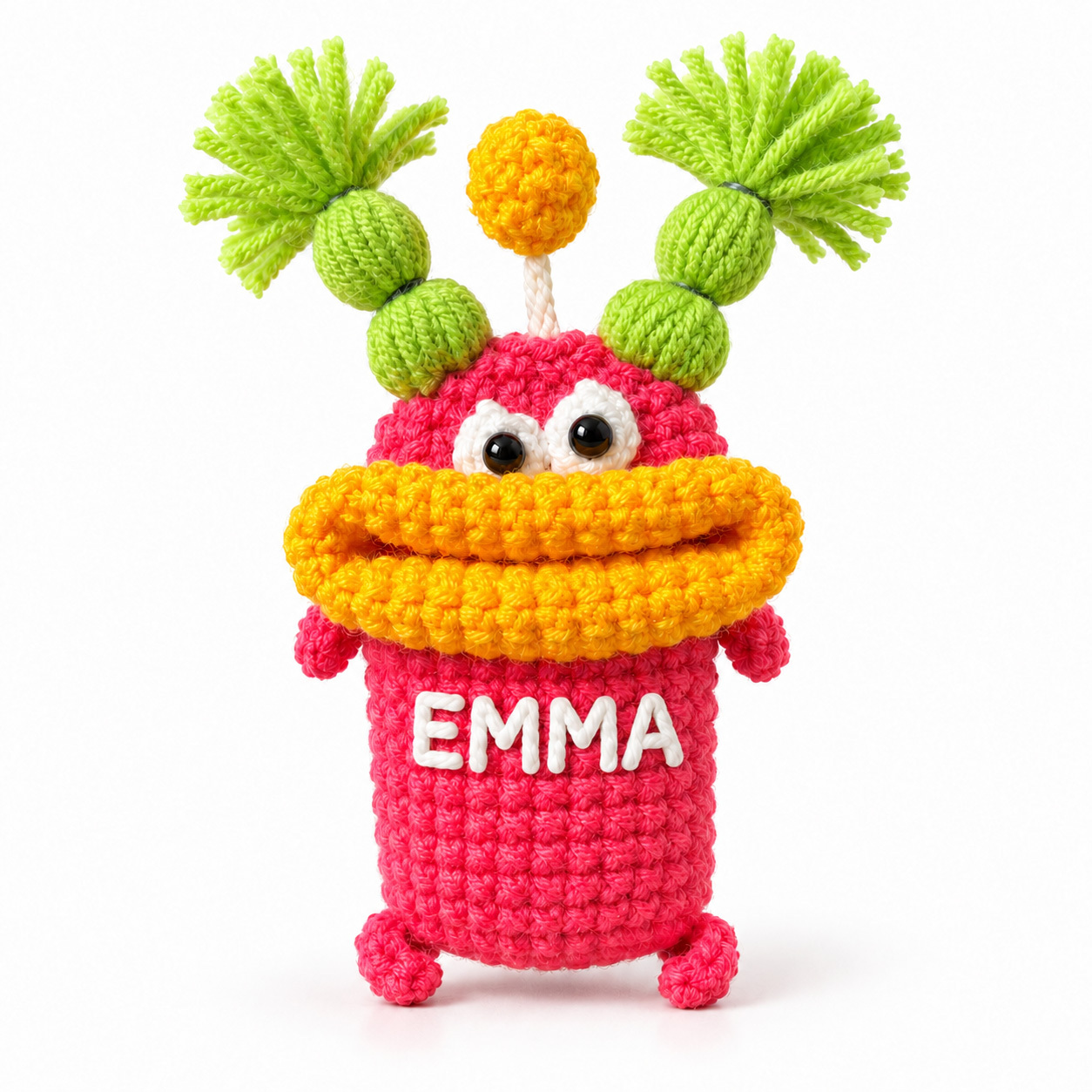 Custom Name Crochet Sausage Mouth Key Holder - Funny Hand-Woven Car Key Protective Case - 