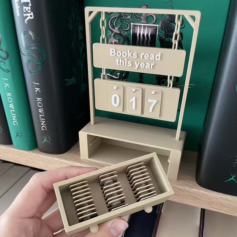 The "Books Read This Year" Counter - A Modern Minimalist Tracker for Your Shelf
