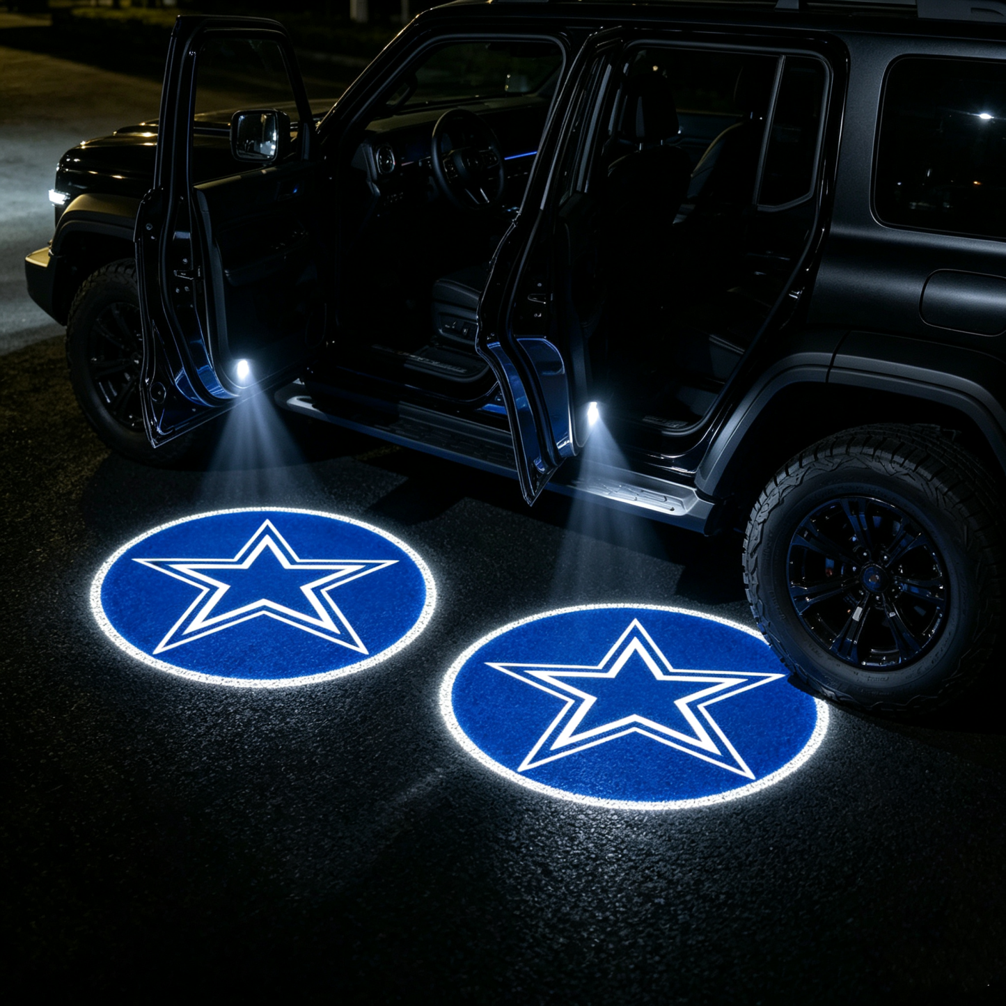 Football Team Car Door Projector Lights | Custom Logo LED Welcome Gift - 