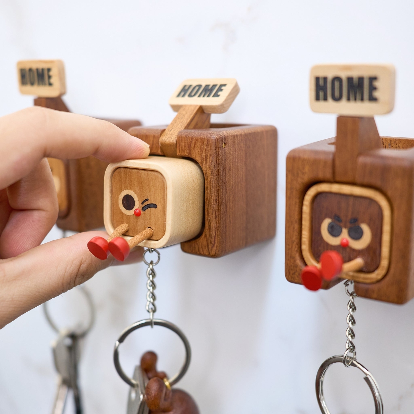 Home Tag Solid Wood Keychain & Base Christmas Gifts