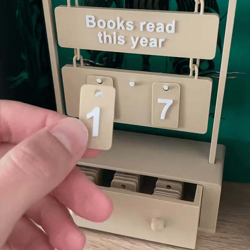 The "Books Read This Year" Counter - A Modern Minimalist Tracker for Your Shelf