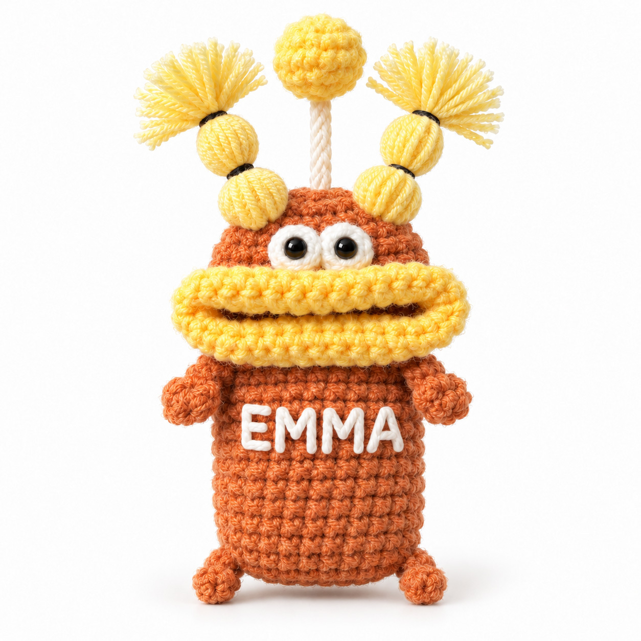 Custom Name Crochet Sausage Mouth Key Holder - Funny Hand-Woven Car Key Protective Case - 