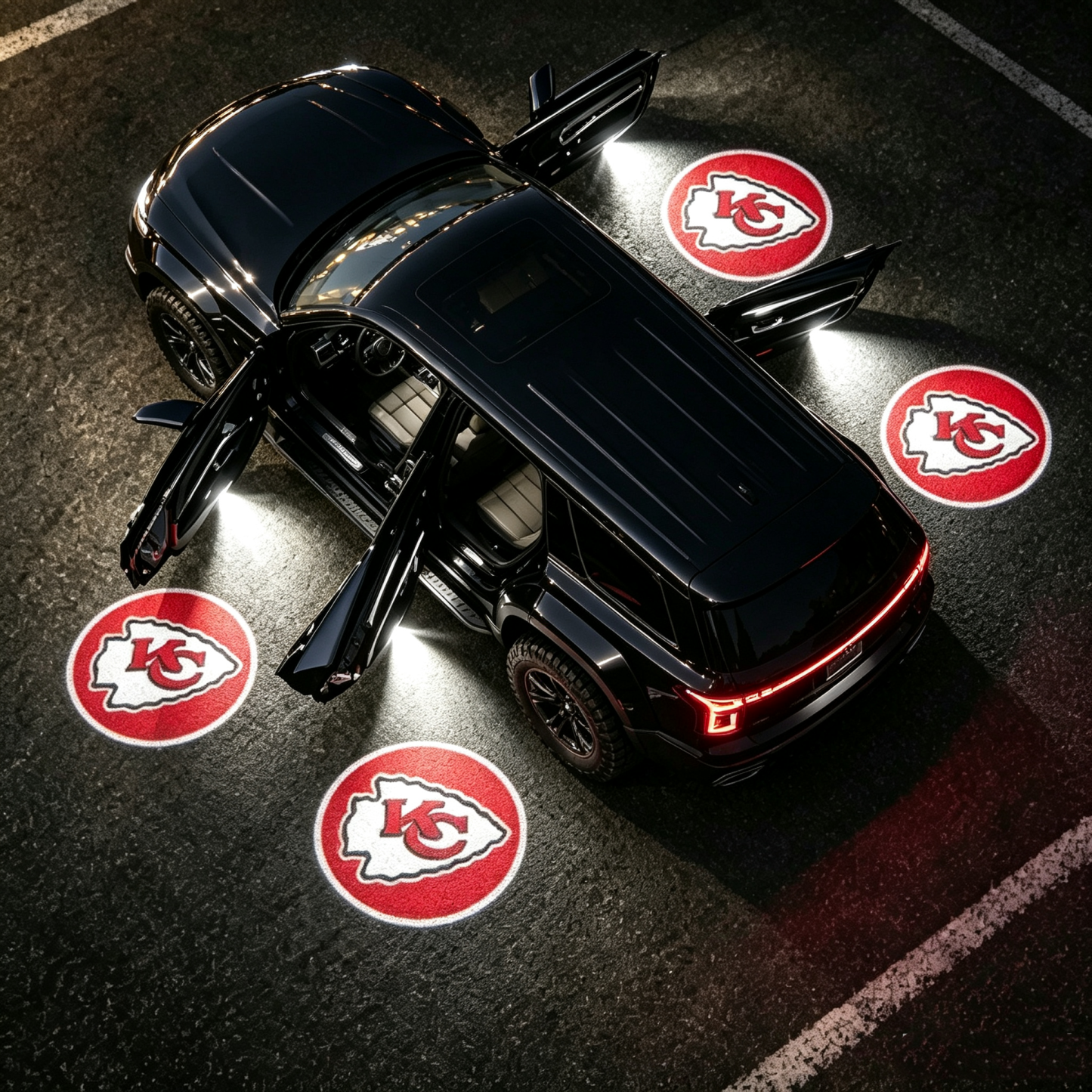Football Team Car Door Projector Lights | Custom Logo LED Welcome Gift - 