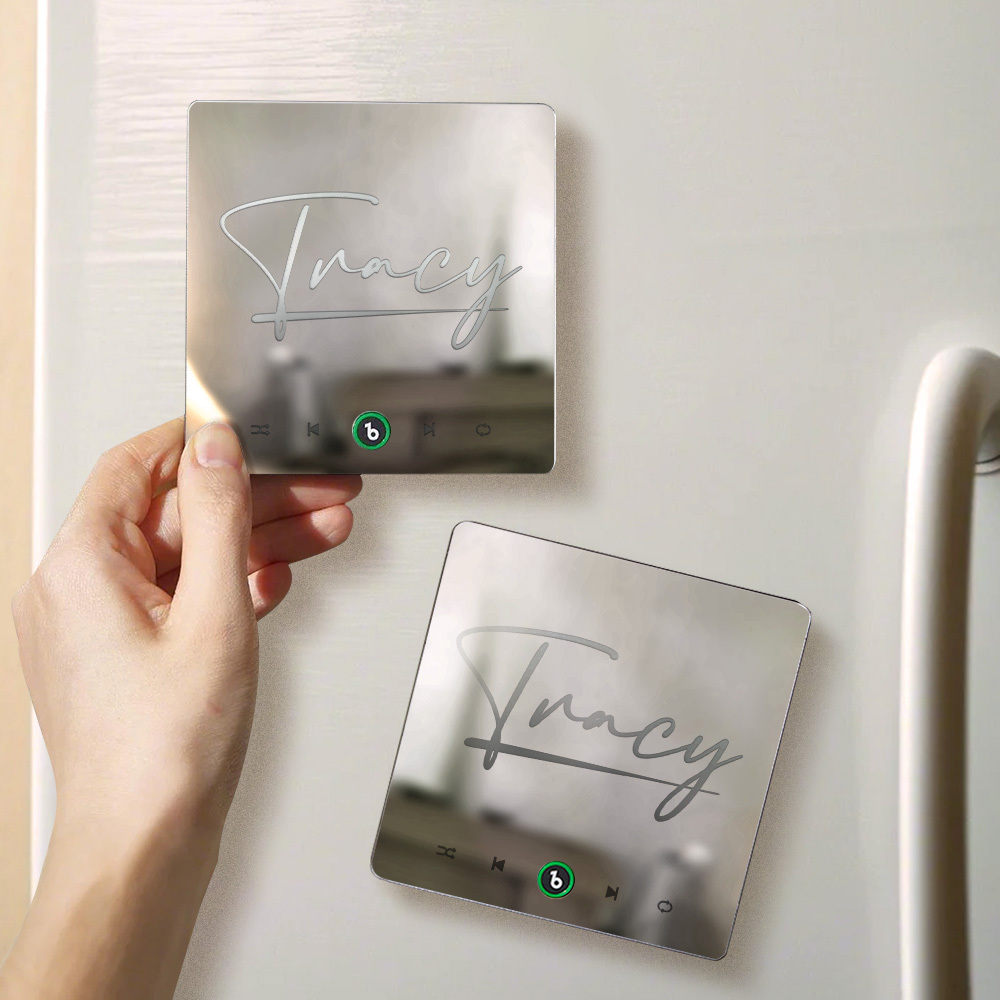 Custom Music Player Magnet with Your Name Art Mirror Fridge Magnet