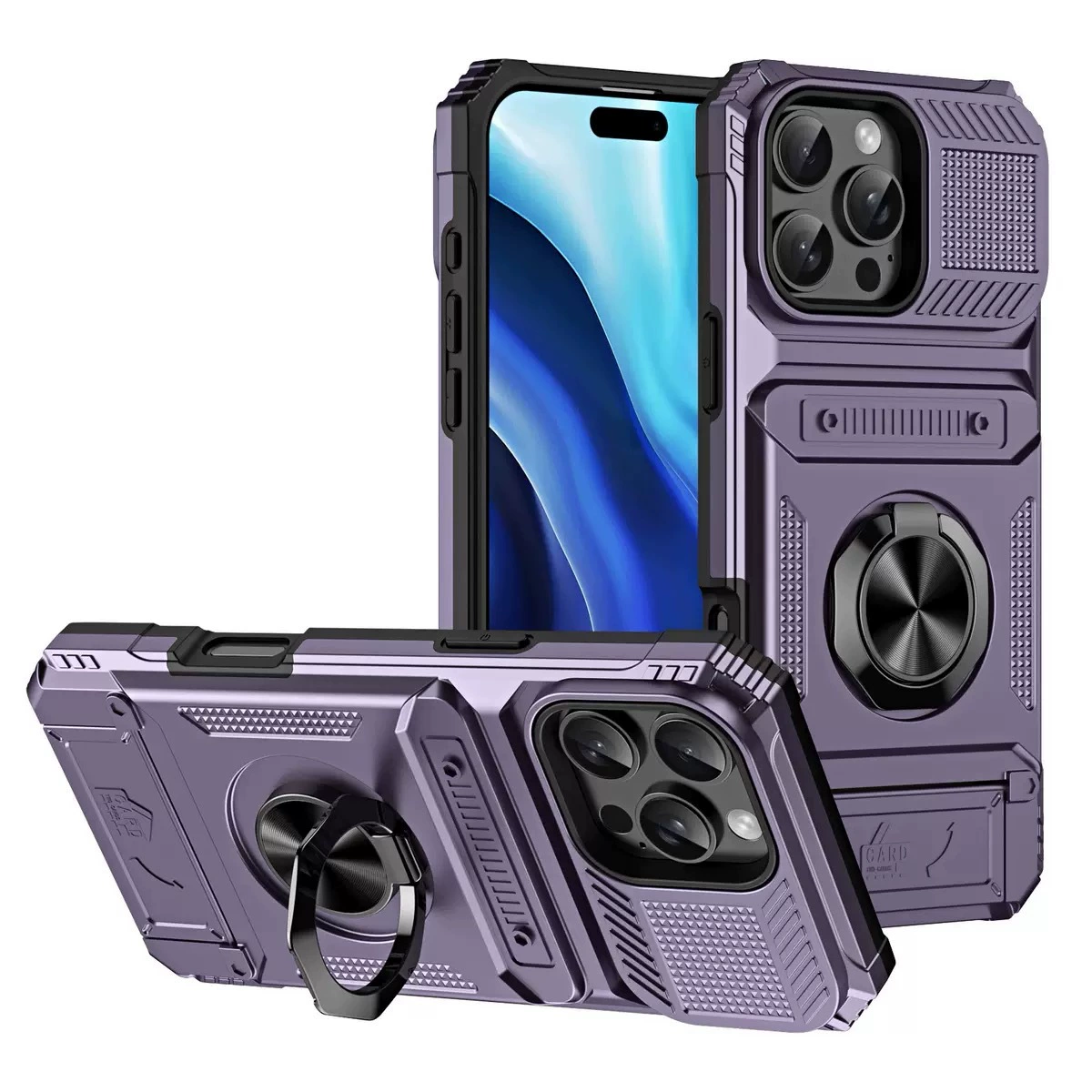 Vofolen for iPhone 14 Wallet Case with Card Holder [Store 2 Cards] Black