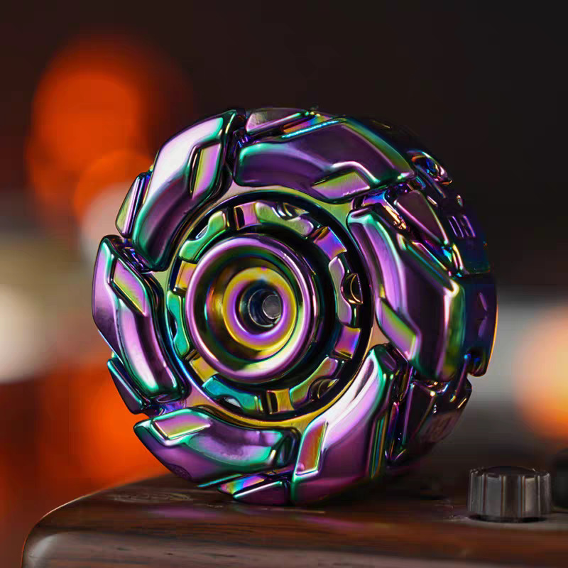 EDC Fidget Sliders Fidget Toys, Stress Relief Magnetic Metal Open Armor Spinning Top for Adults