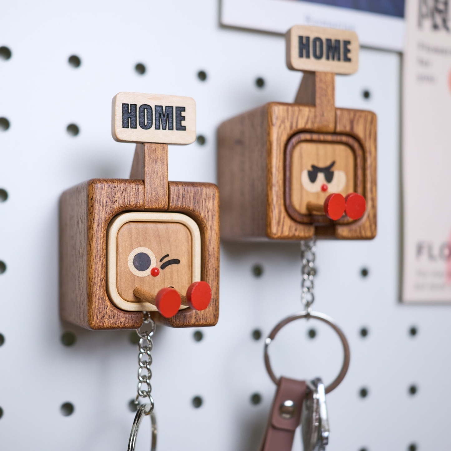 Home Tag Solid Wood Keychain & Base Christmas Gifts