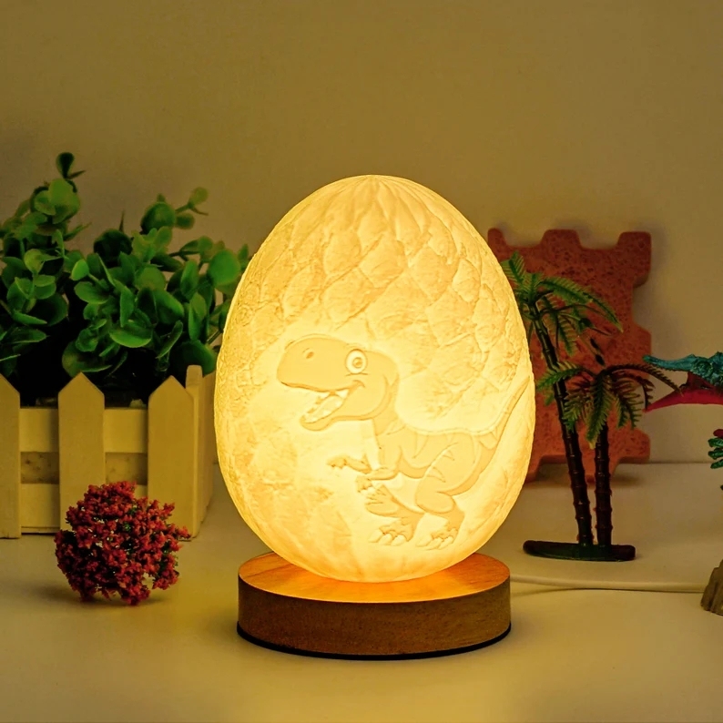 Personalized Gifts Dinosaur Egg Lamp Night Light Kids Bedside Dino Room Decor Nursery Birthday Gifts for Kids Graduation Kindergarten - myphotowallet