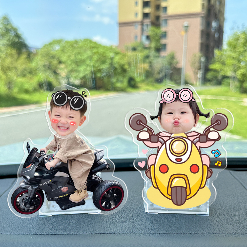 Car shaking ornaments customized solar car shake music photo acrylic car interior decoration