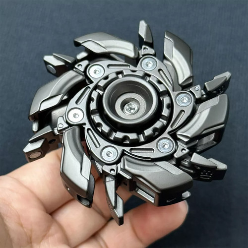 EDC Fidget Sliders Fidget Toys, Stress Relief Magnetic Metal Open Armor Spinning Top for Adults