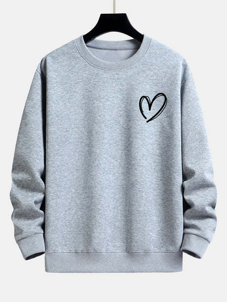 Heart Print Relax Fit Sweatshirt - 