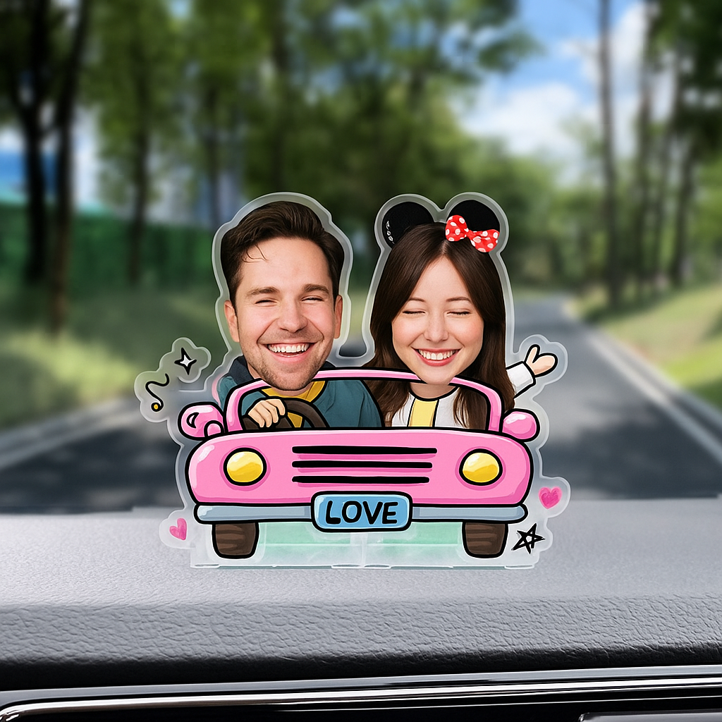 Car shaking ornaments customized solar car shake music photo acrylic car interior decoration