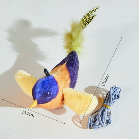 Interactive Cat Toys Rechargeable Flying Bird Cat Toy Chirping Flapping Bird(no Flying) Can Add Catnip Touch Activated Plush Toy