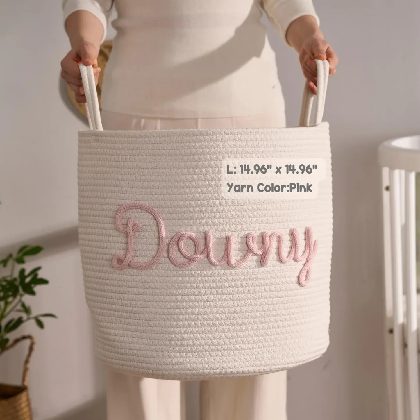Name Handmade Basket | Home Storage | Baby Shower Gifts | Baby Toys Basket | Toy Basket | Baby Name Gift