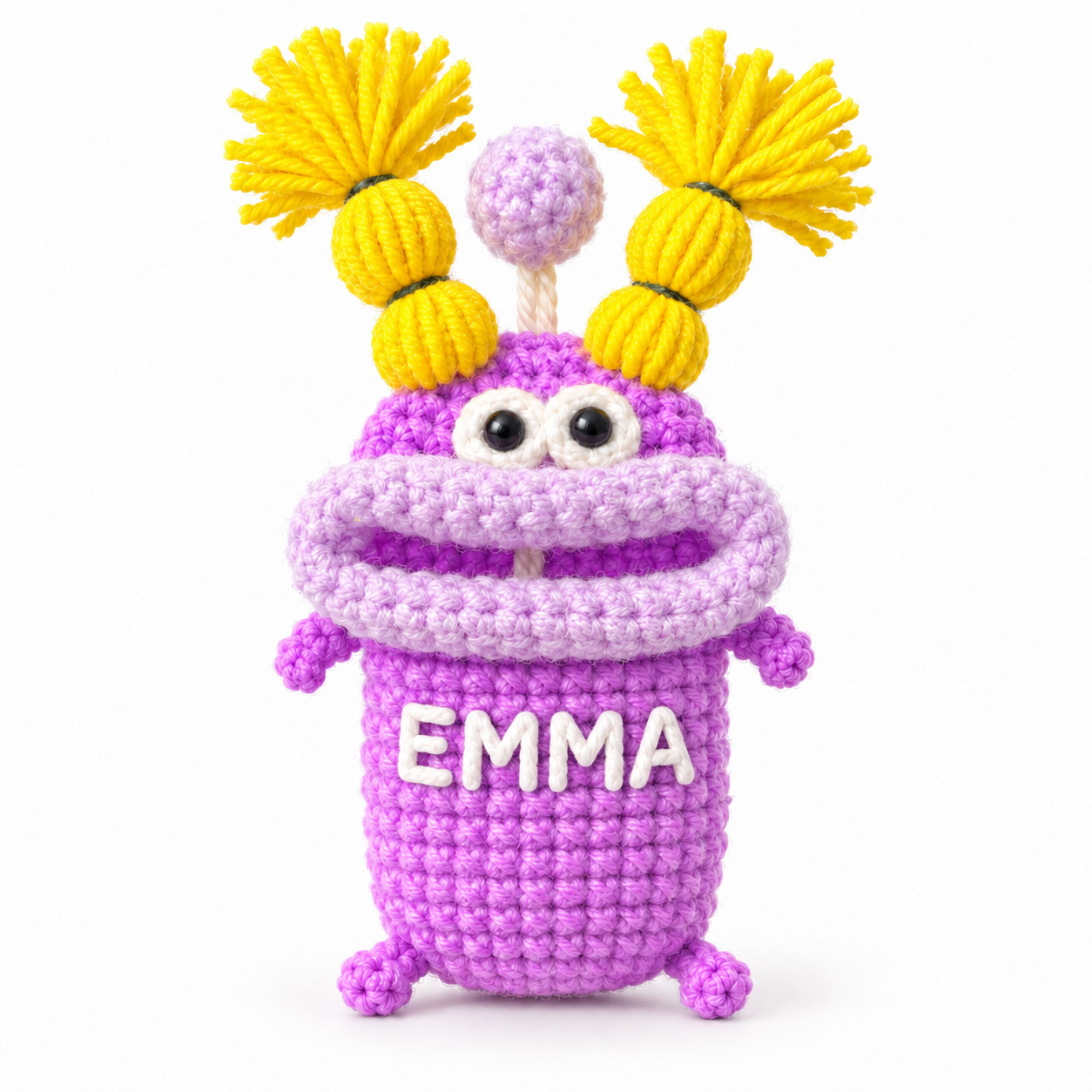 Custom Name Crochet Sausage Mouth Key Holder - Funny Hand-Woven Car Key Protective Case - 