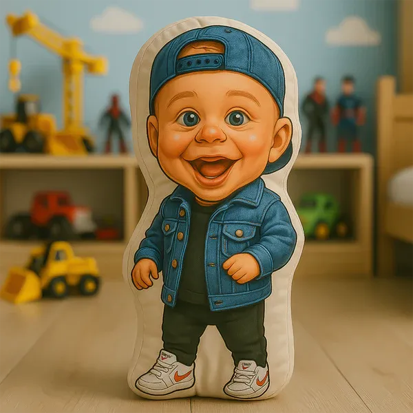 Personalized Photo to Cartoon Pillow, Custom Photo Couple Portrait Cushion, Valentine’s Day For Couple, Wedding Anniversary Gift for Him Her