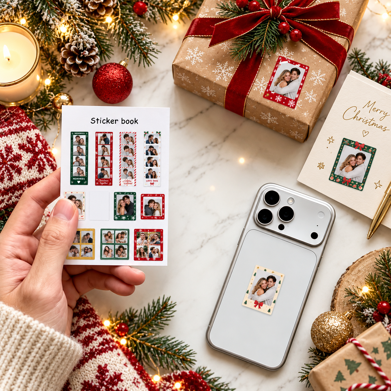 Custom Mini Photo Booth Strip Stickers Personalized Clear Sheet for Phone Case Journaling