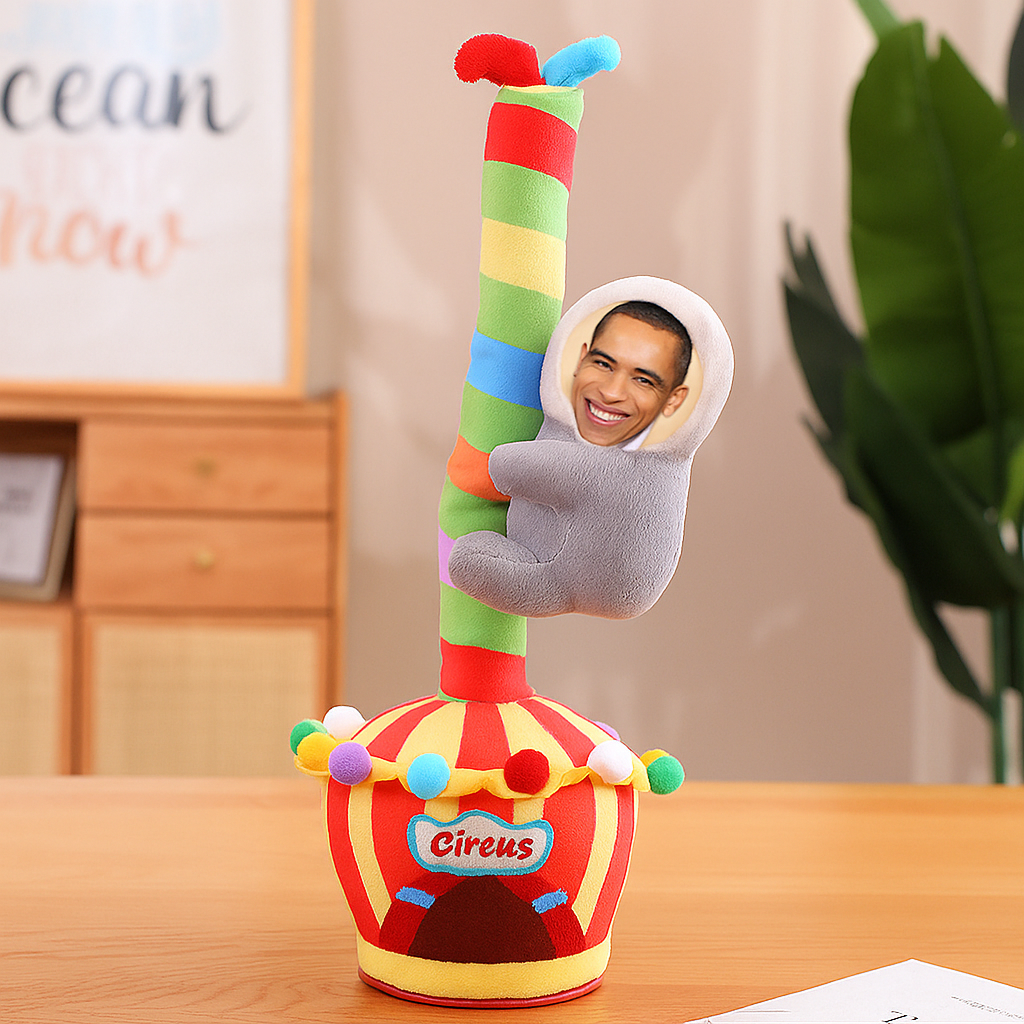 Personalized printable photo can sing and dance funny doll plush toy men and women birthday girlfriend Valentine's Day gift