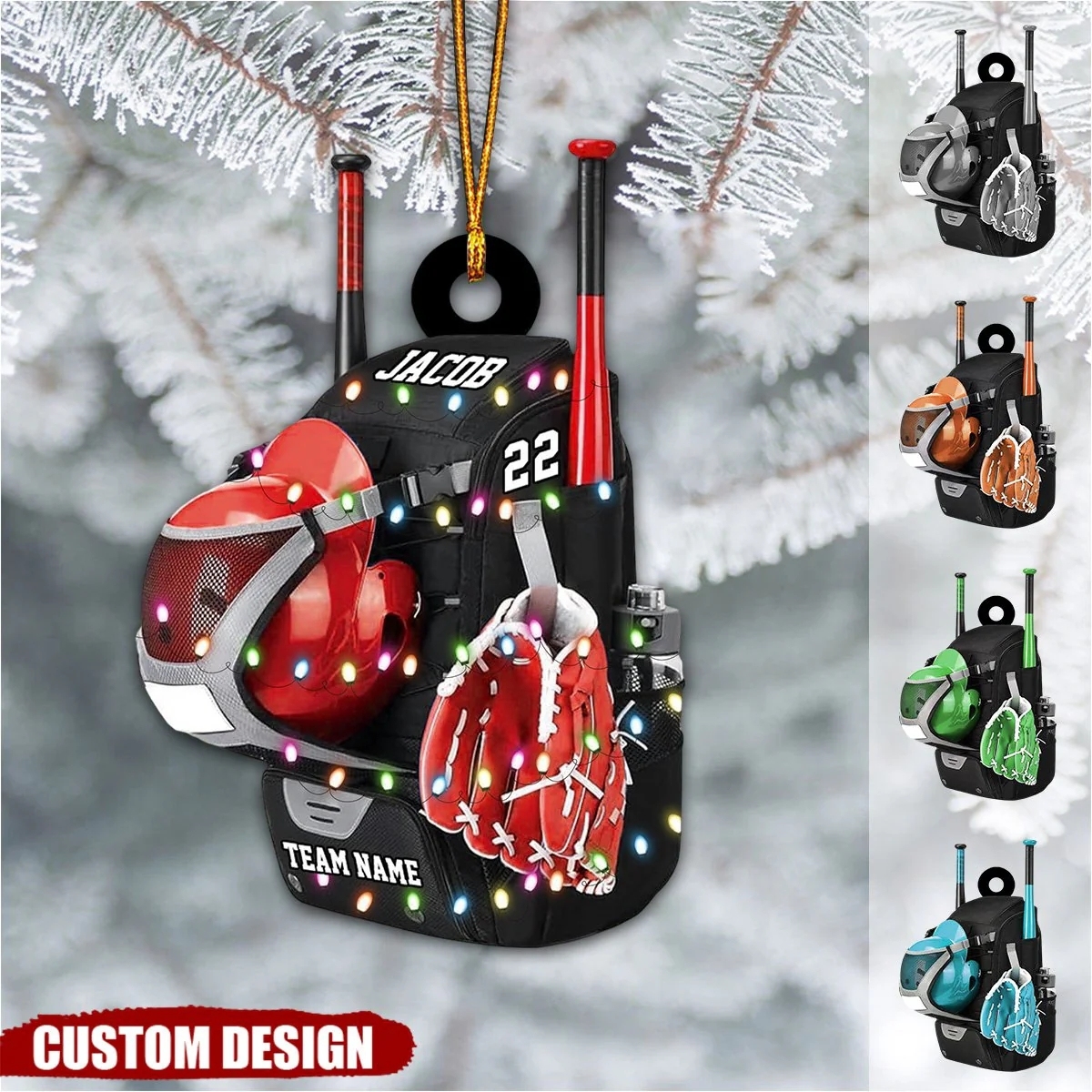 Personalized Baseball/Softball Bag with Helmet And Gloves Christmas Ornament, Gift For Baseball&Softball Lovers - 2024 New Release