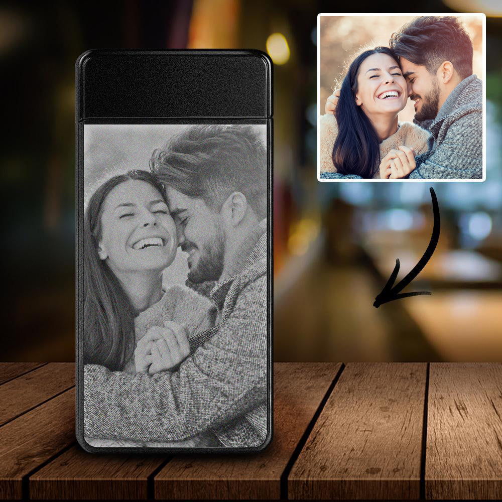 Scrub Black | Custom Engraved Photo Lighter | Electric Lighter