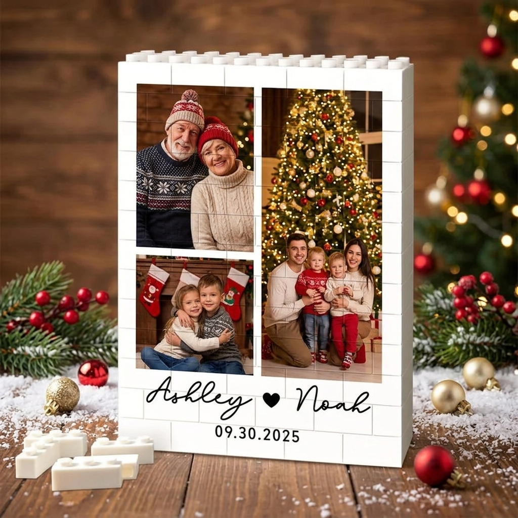 Benutzerdefinierter Foto-Puzzlerahmen – Personalisiertes Weihnachtsgeschenk Für Paare Und Familie - 