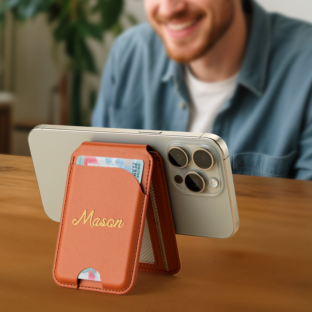 Neuer Drehbarer Magnetischer Brieftaschenständer – Mehrfachkartenhalter Mit Sicherem Snap-on-design - 