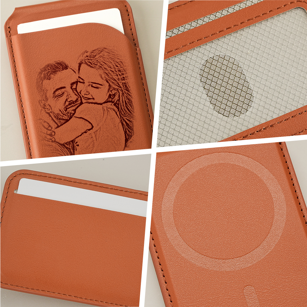 Personalisierte Rfid-geldbörse Für Papa – Magnetverschluss, Graviertes Geschenk Für Ihn - 