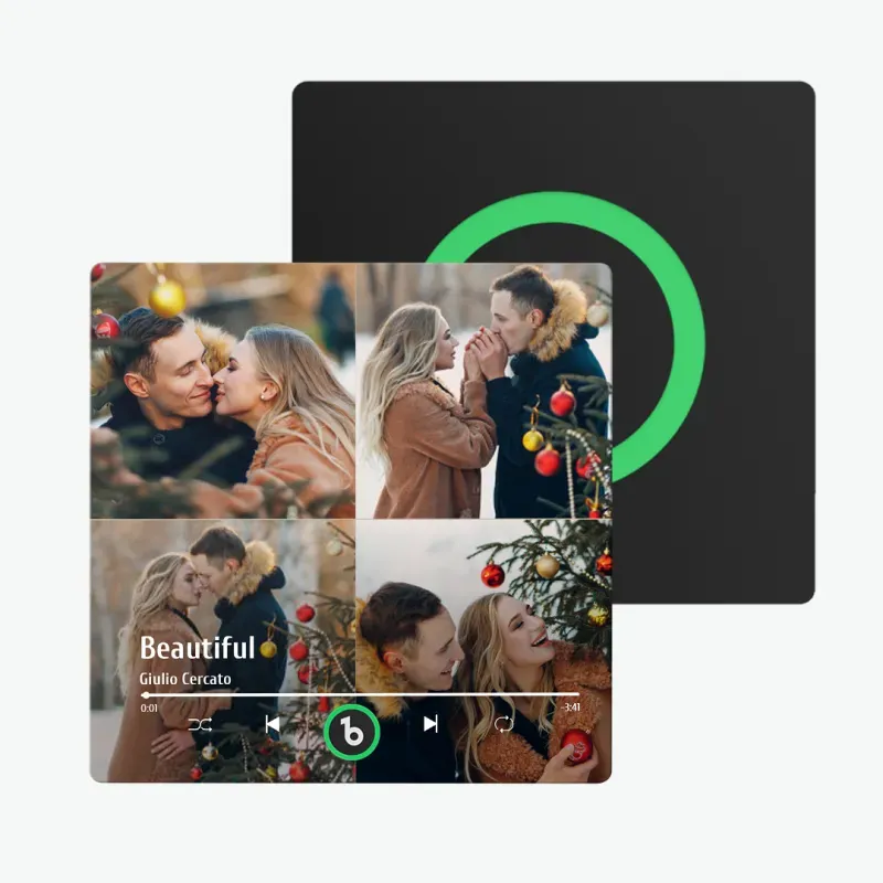 Neues 4.0-upgrade, Benutzerdefinierter Bunter Rahmen, Album-kühlschrankmagnet, Kühlschrank-musikmagnet, Kann Lieder Abspielen, Weihnachtsgeschenk - 