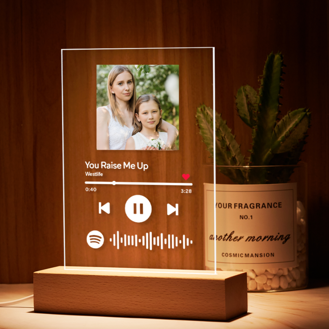 Muttertagsgeschenke Spotify Glas Nachtlicht Song Poster Scannbares Spotify Code Nachtlicht -