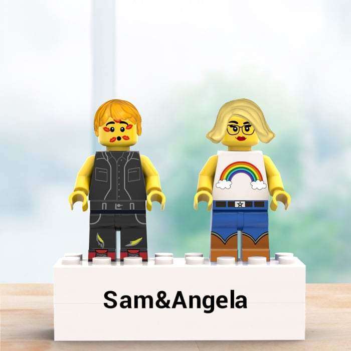 Geschenke Für Papa, Individuelle Minifiguren, Personalisierte Minifiguren Mit Sockel, Individuelle Multiplayer-minifiguren - FotoPortemonnaie