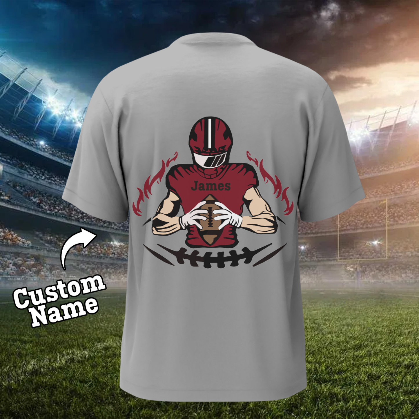 Glänze Am Spieltag – Individuell Gestalteter Glitzer-footballspieler-hoodie - 