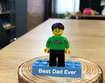 Geschenke Für Papa, Individuelle Minifiguren, Personalisierte Minifiguren Mit Sockel, Individuelle Multiplayer-minifiguren - FotoPortemonnaie