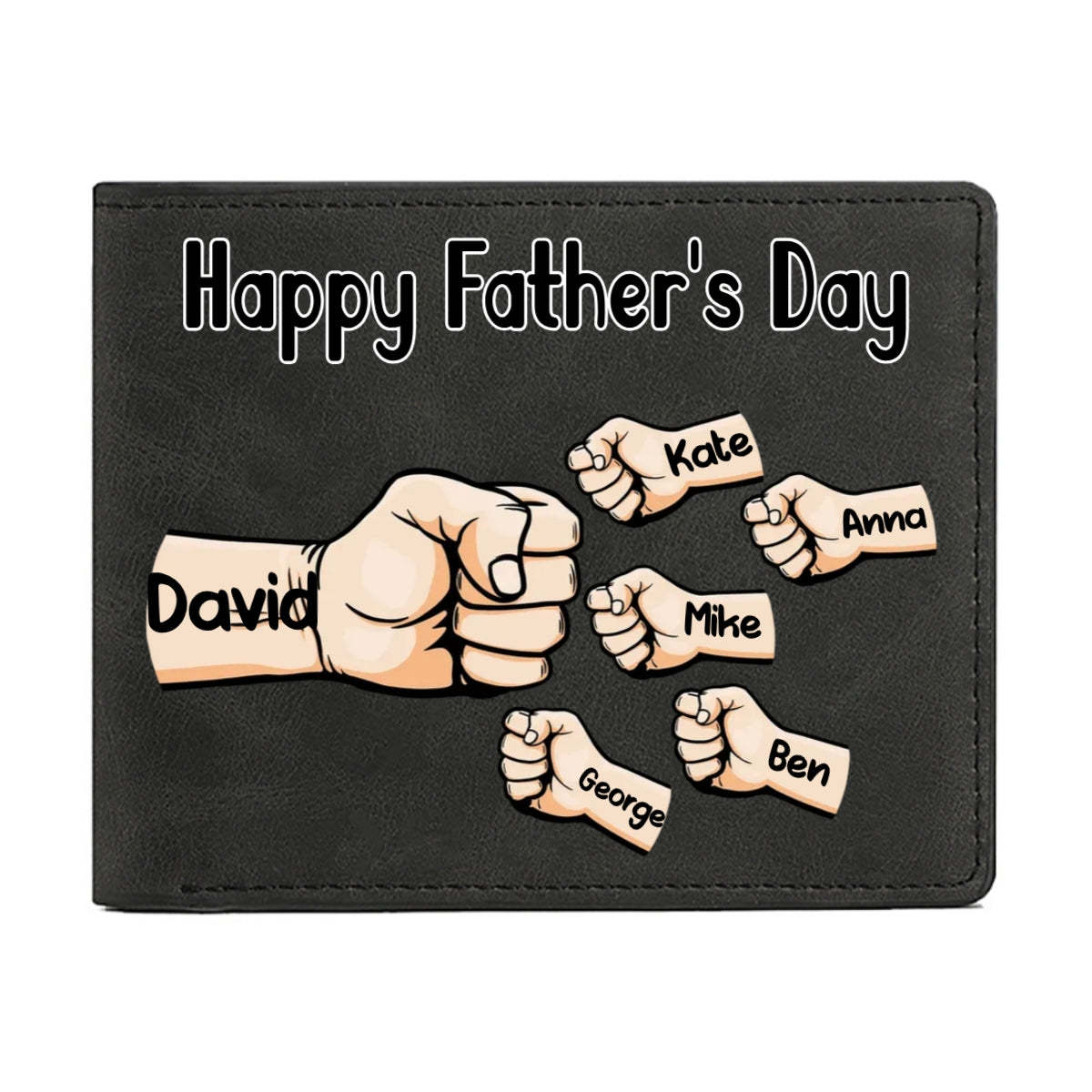 Personalisierte Namen Benutzerdefinierte Brieftasche Fists Bump Herren Bifold Brieftasche Für Papa -